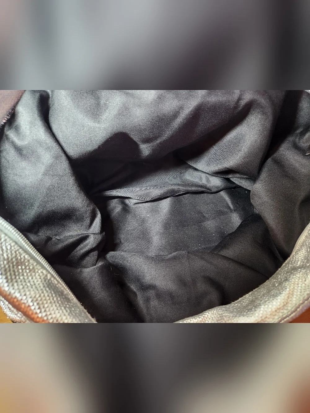 Victoria's Secret Silver and Black Shimmer Large Tote Bag
